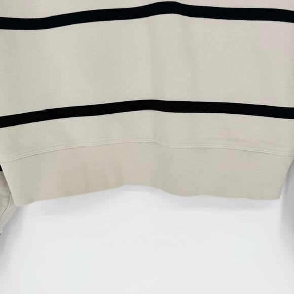 Lululemon Perfectly Oversized Cropped Crew Sweatshirt in Stripe 0/XS Cream/Black - Picture 7 of 11